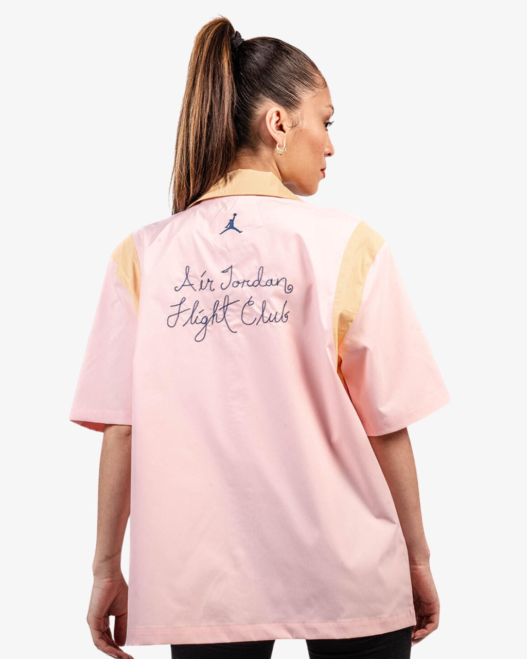 Jordan Flight Club Pink Boxy Short Sleeve Button Up Shirt