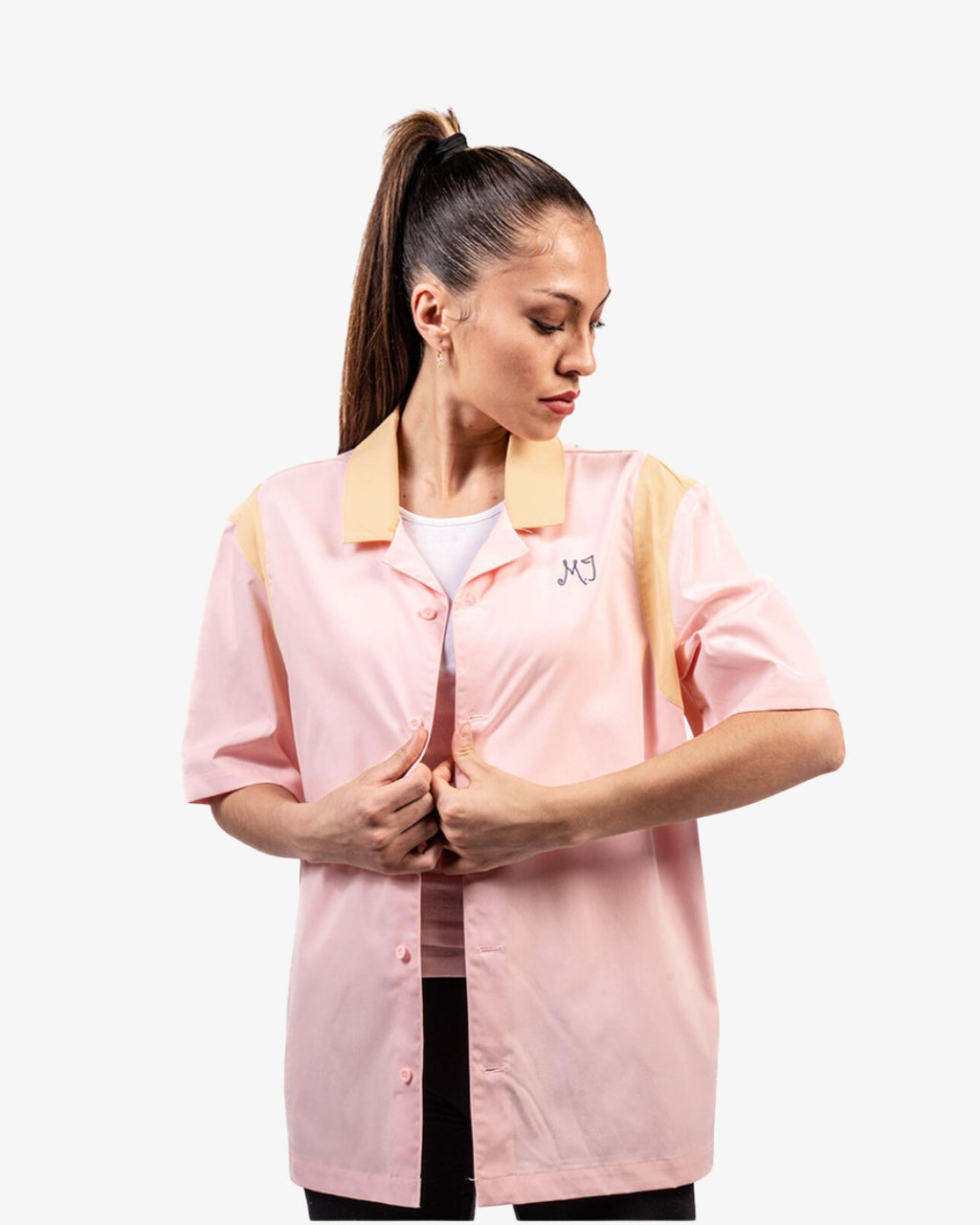Jordan Flight Club Pink Boxy Short Sleeve Button Up Shirt
