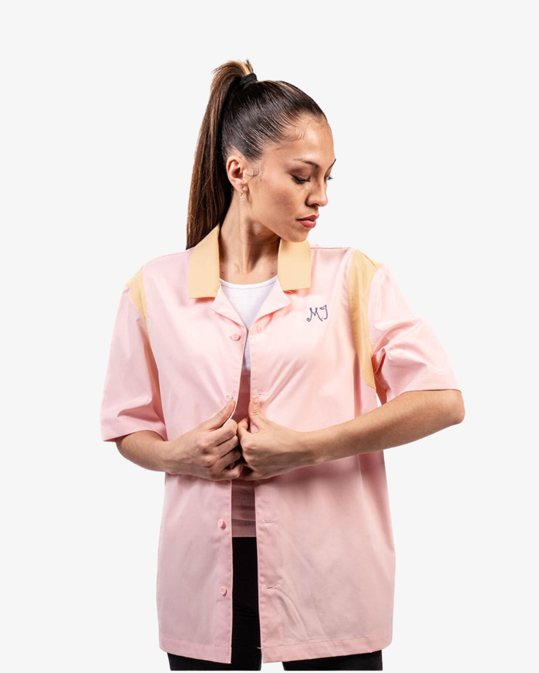Jordan Flight Club Pink Boxy Short Sleeve Button Up Shirt