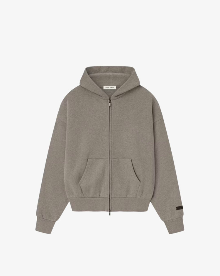 Fear of God Essentials Classic Fleece Zip-Up Hoodie – Heather Gray