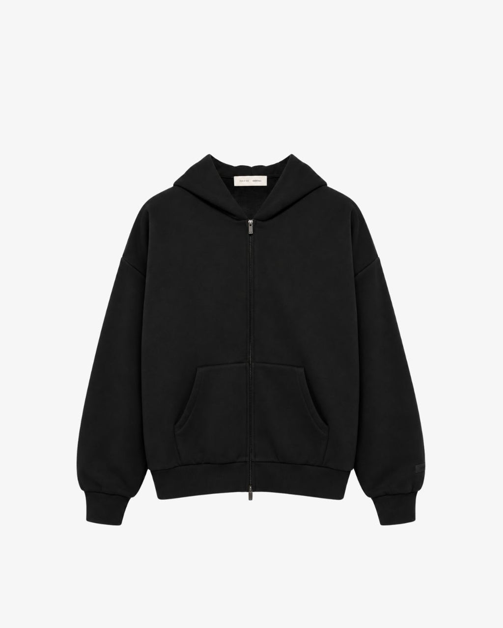 Fear of God Essentials Classic Fleece Zip-Up Hoodie – Black