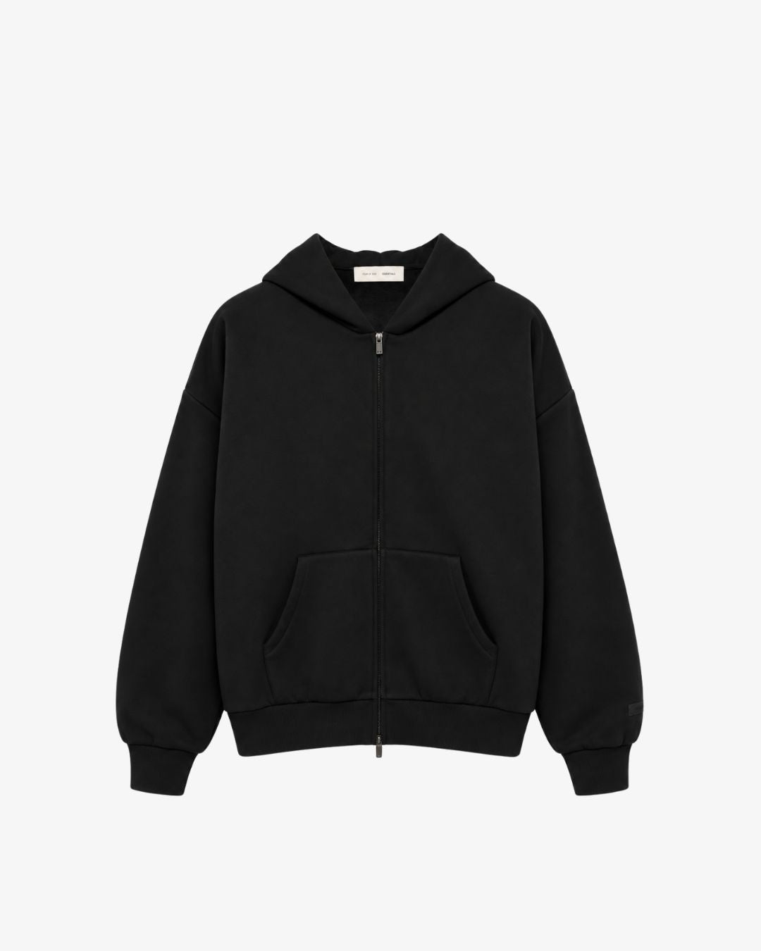 Fear of God Essentials Classic Fleece Zip-Up Hoodie – Black