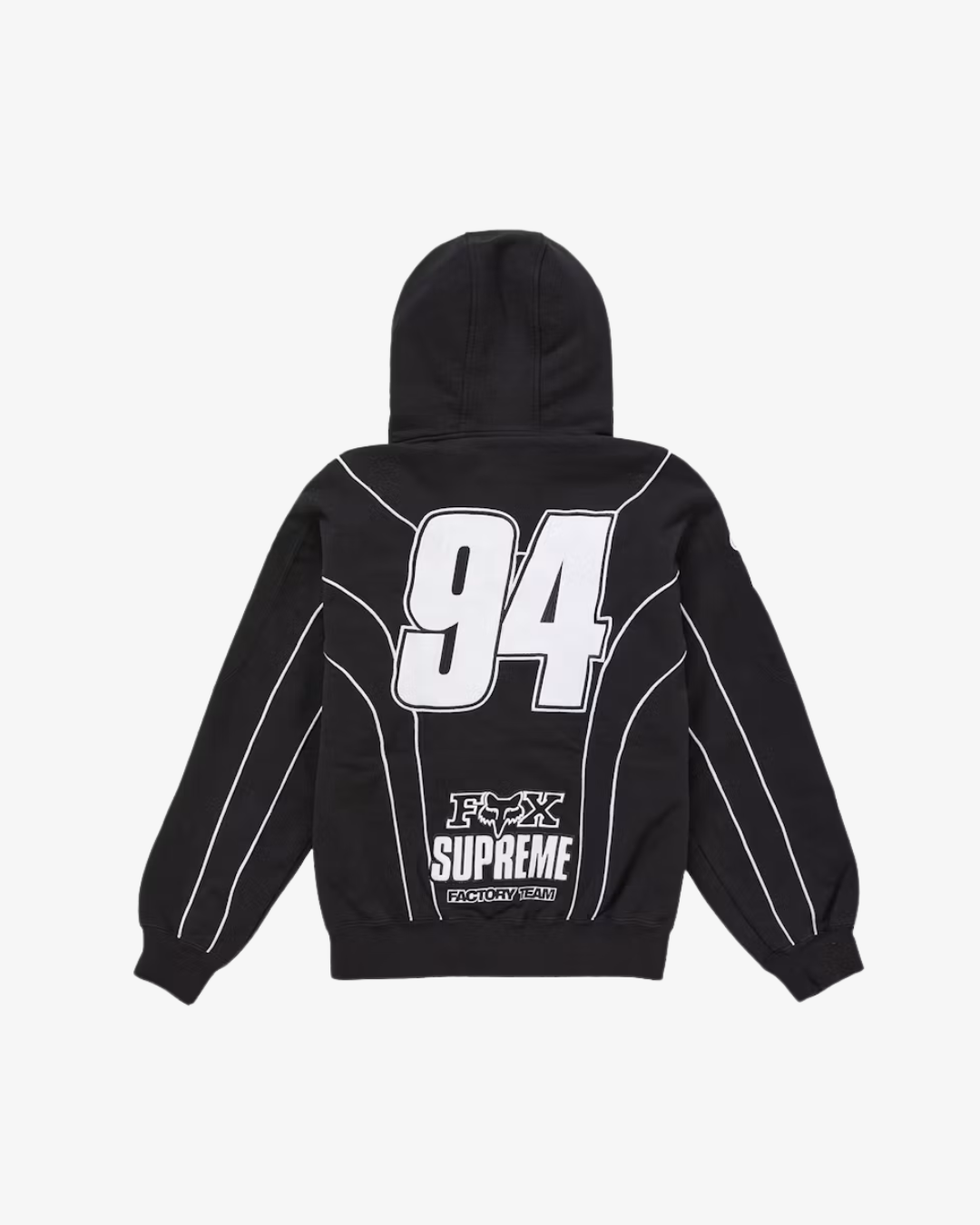 Supreme x Fox Racing Zip Up Hooded Sweatshirt Black