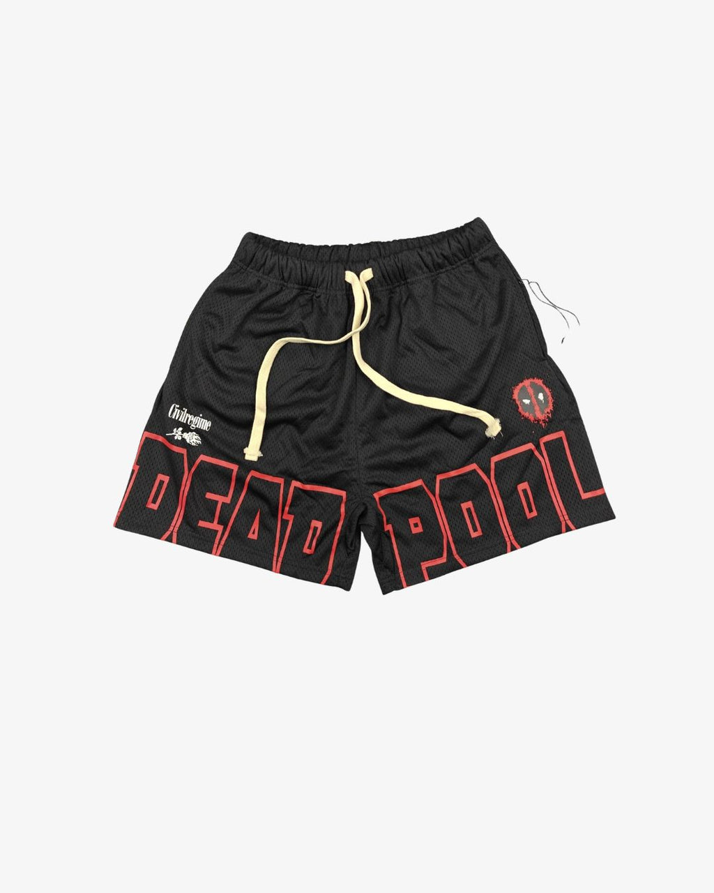 Civil Regime x Deadpool Black Logo Mesh Shorts