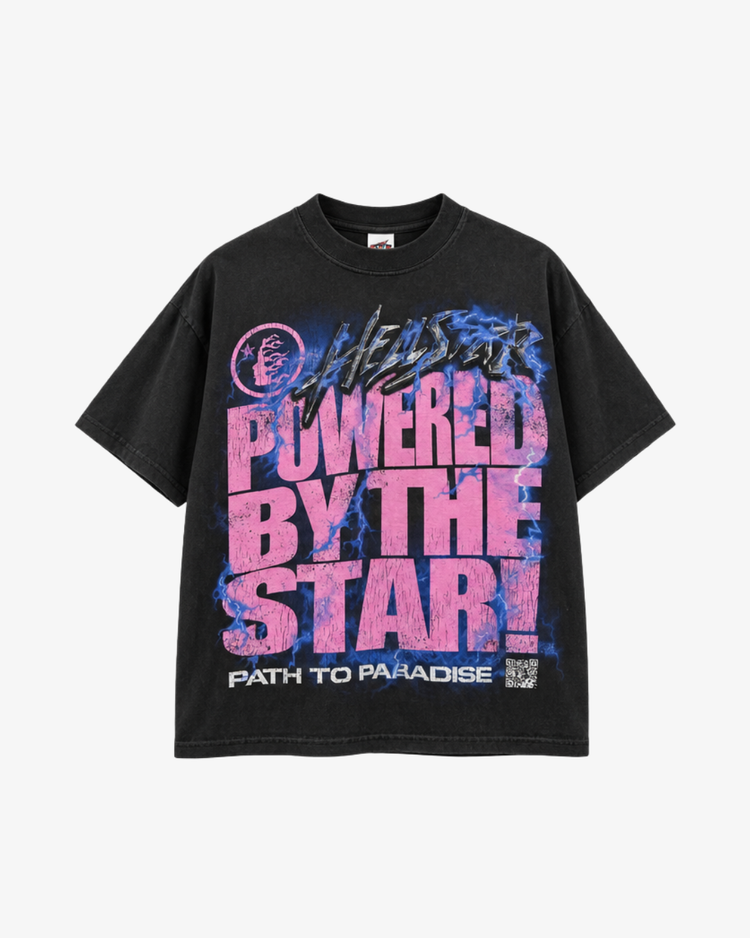 Hellstar Powered By The Star Tee Black/Pink | Pre-Loved
