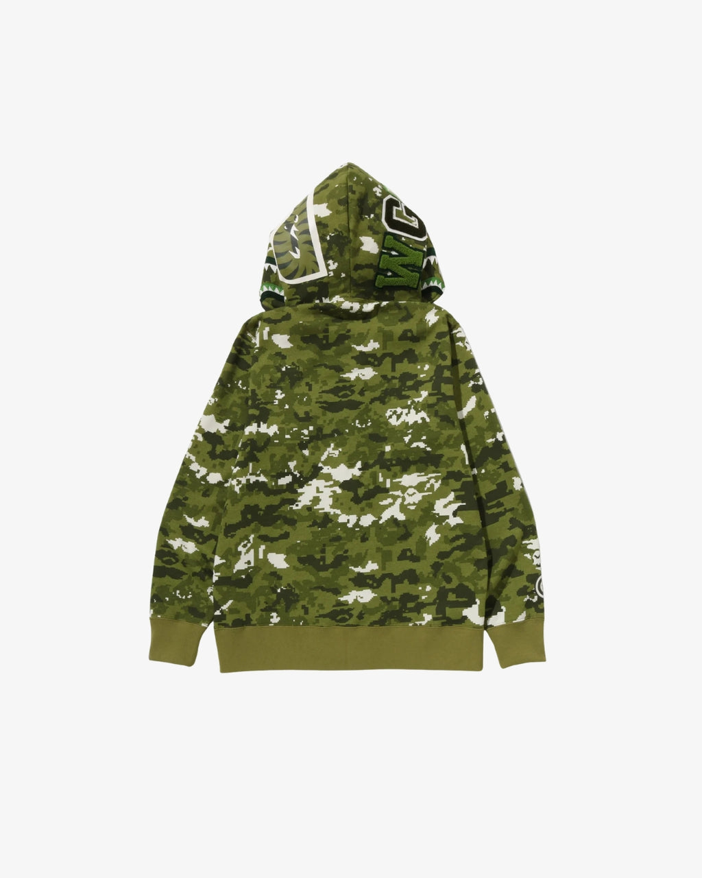 Zip Hoodie Shark Pixel Green Bape