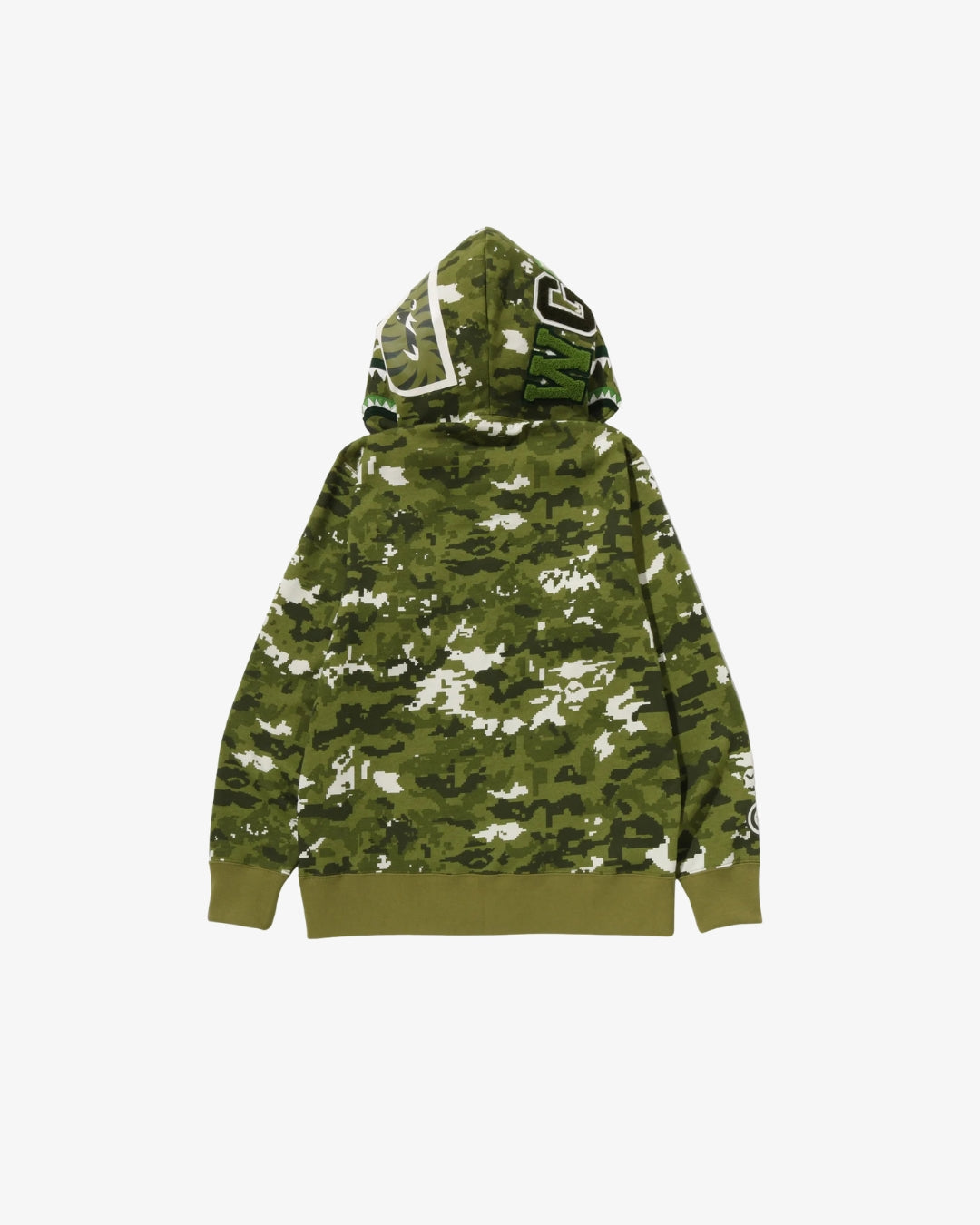 Zip Hoodie Shark Pixel Green Bape