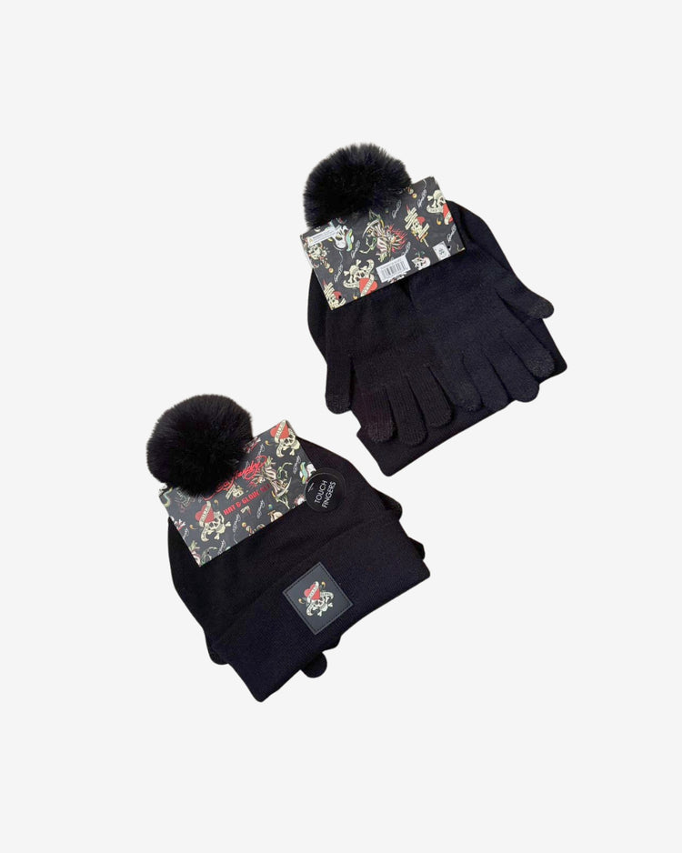Ed Hardy Hat + Gloves Set